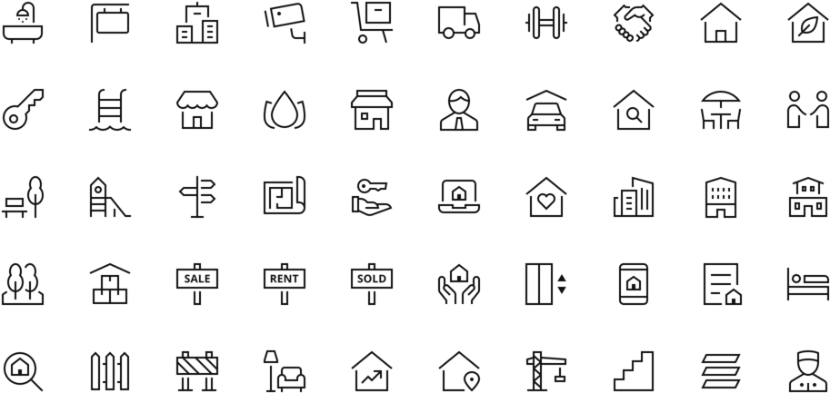 Real Estate Vector Icons Set PNG