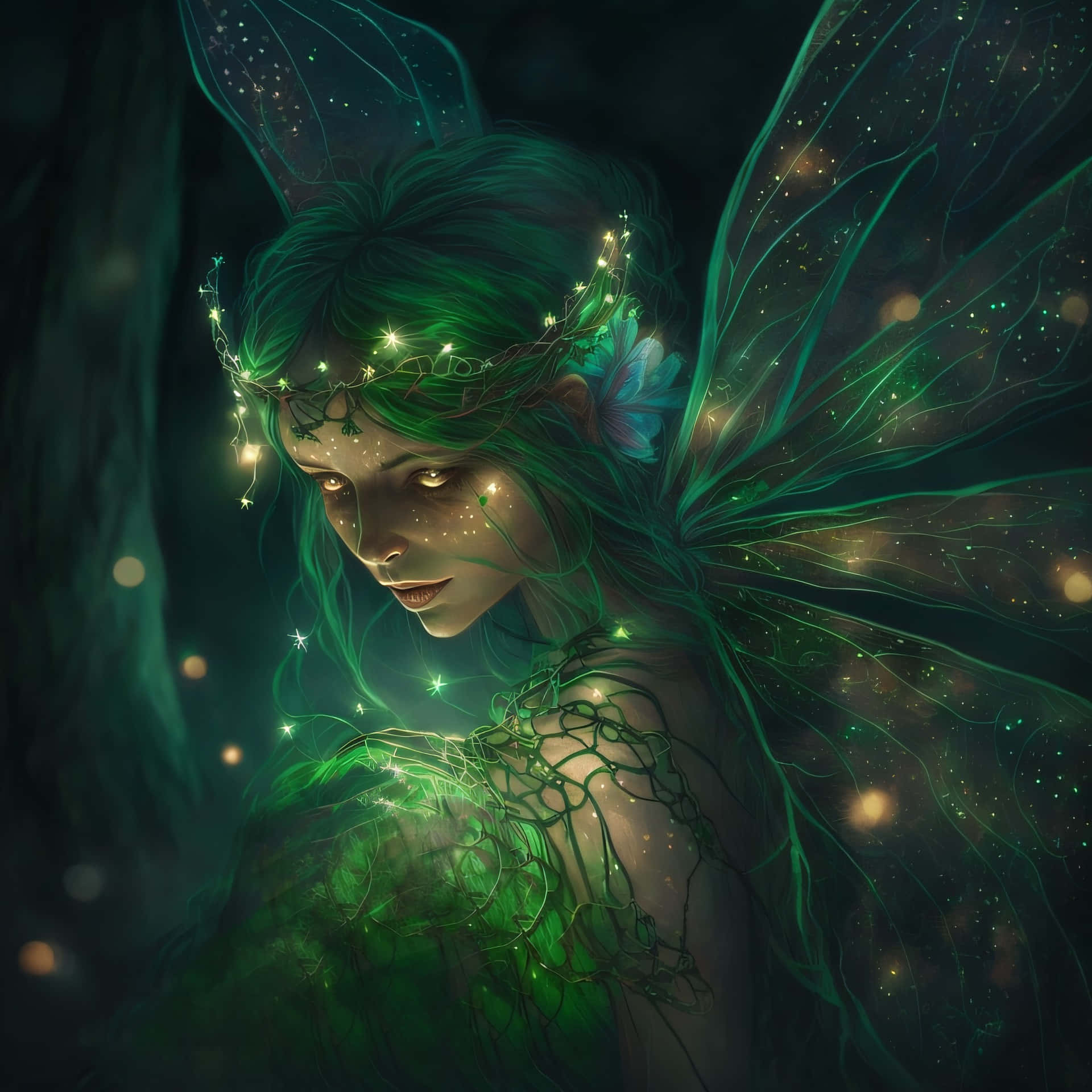 Luminous Green Real Fairy Picture