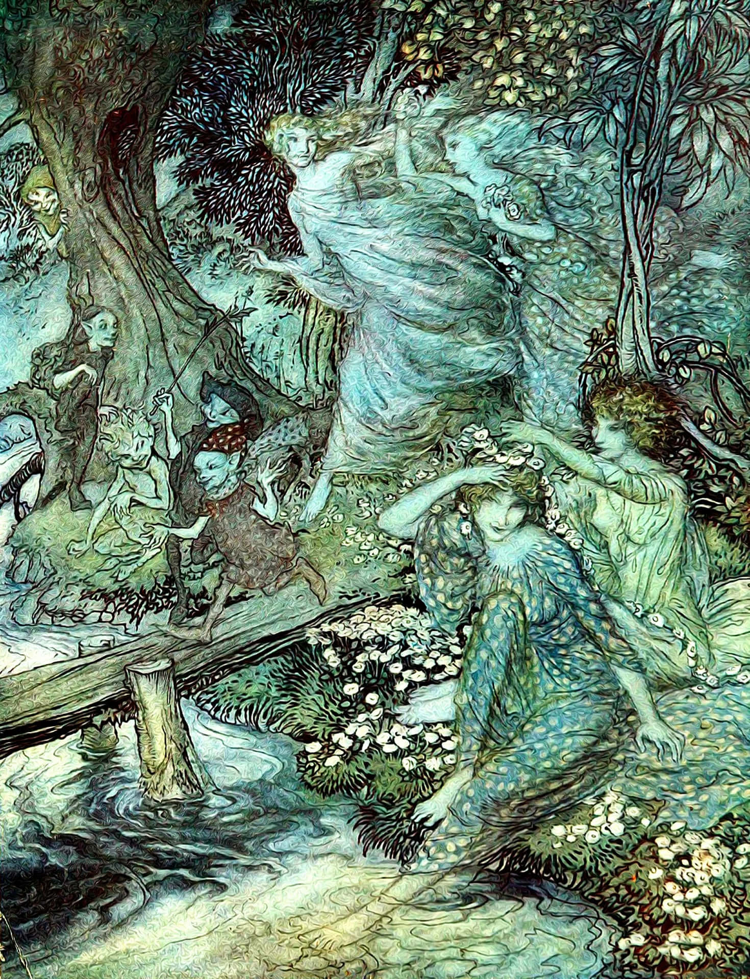 Mytologiskreal Fairy Målning Bild