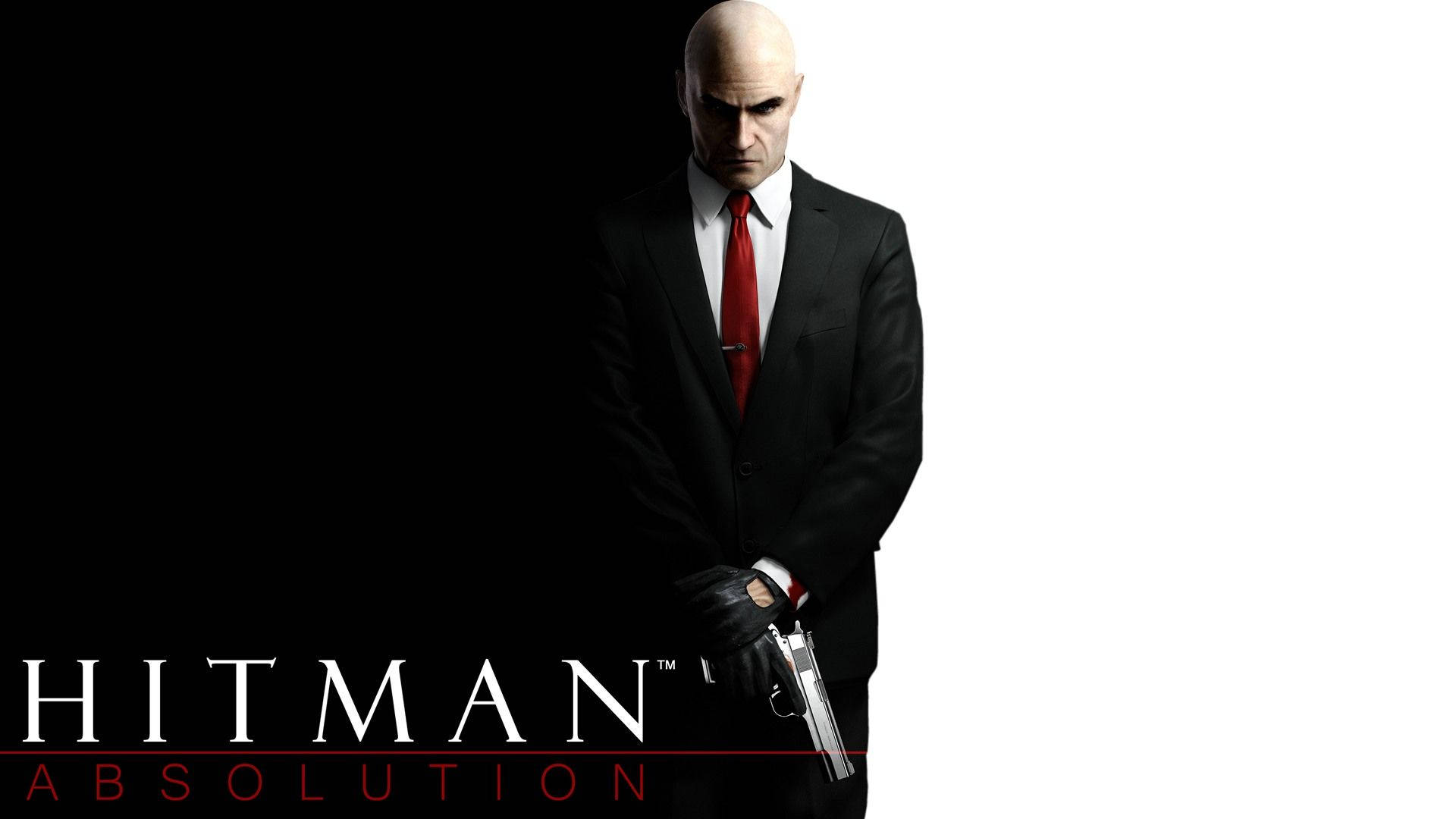 Real Hitman Absolution Black And White Poster Background