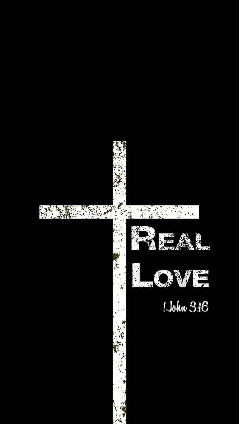 Real Love Christian Cross Graphic Wallpaper