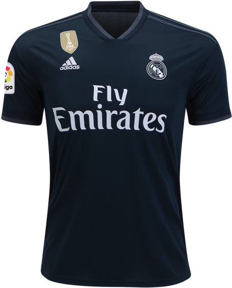 Real Madrid Black Jersey Adidas Sponsorship PNG