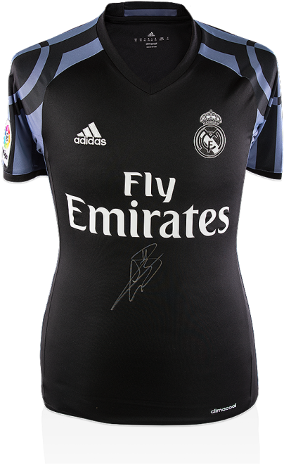 Real Madrid Black Jersey Sponsoredby Fly Emirates PNG