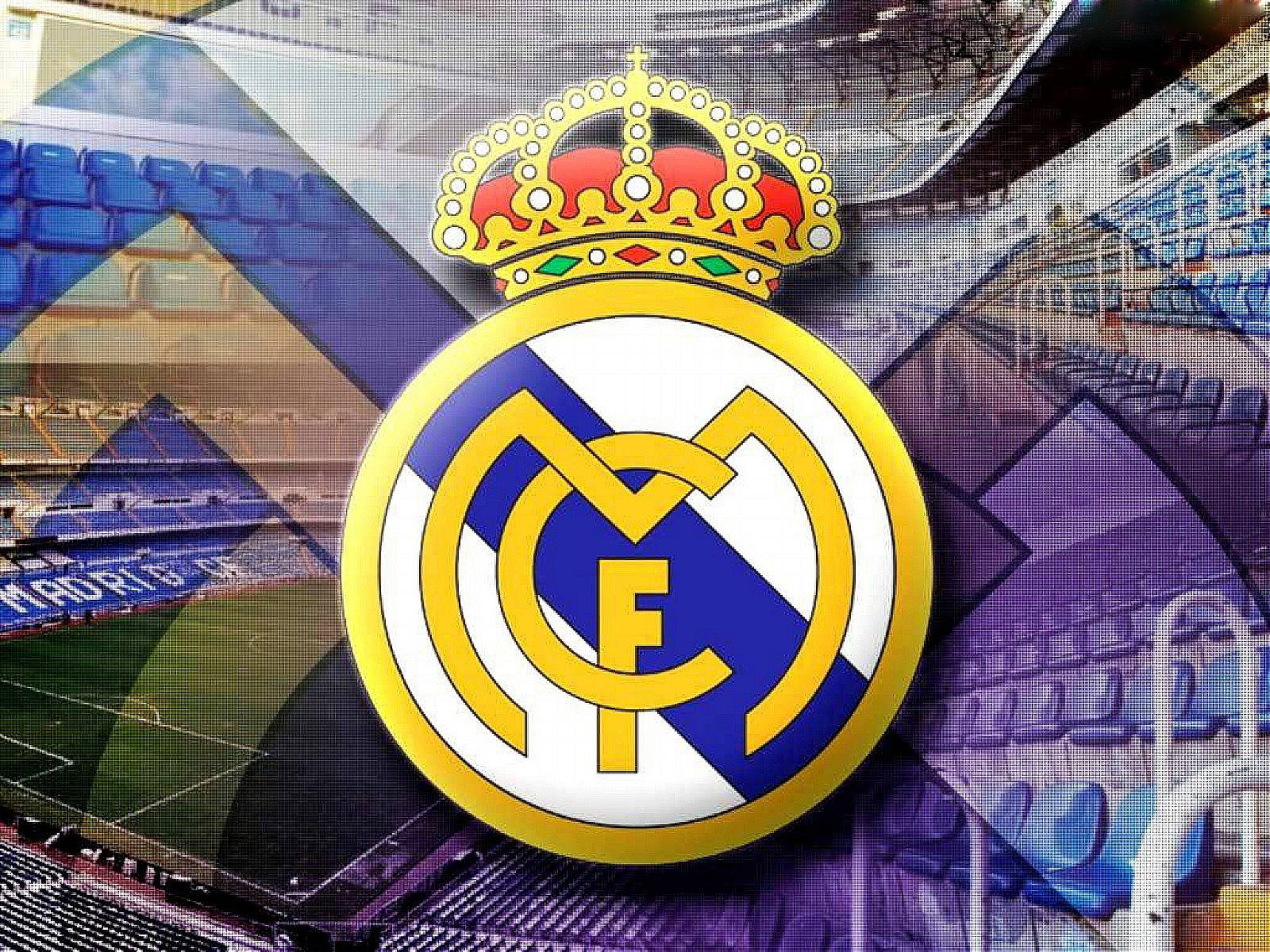 Real Madrid farverigt logo tapet Wallpaper