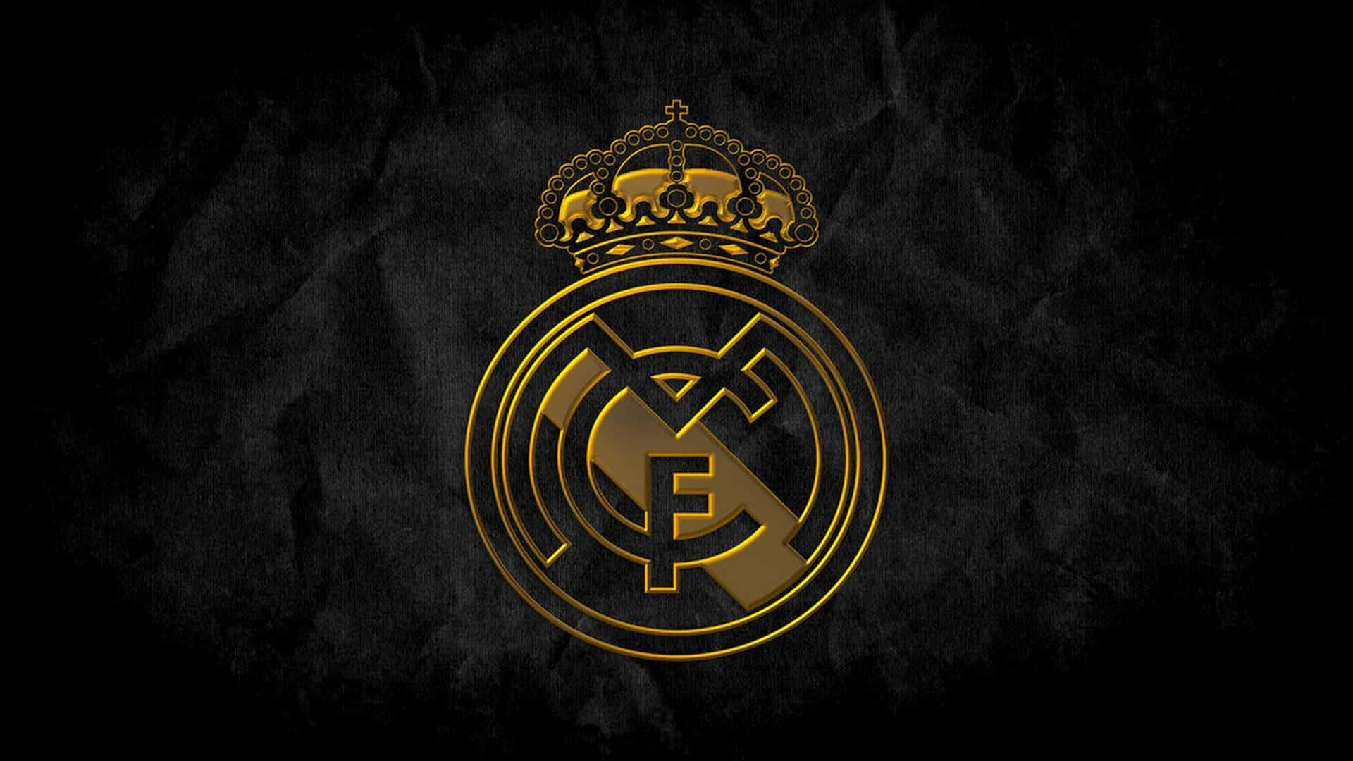Real Madrid Emblemon Black Background Wallpaper