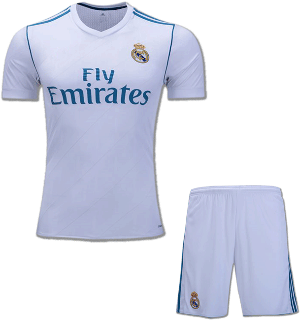 Real Madrid Home Kit Transparent Background PNG