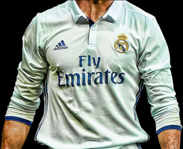 Real Madrid Playerin White Kit PNG