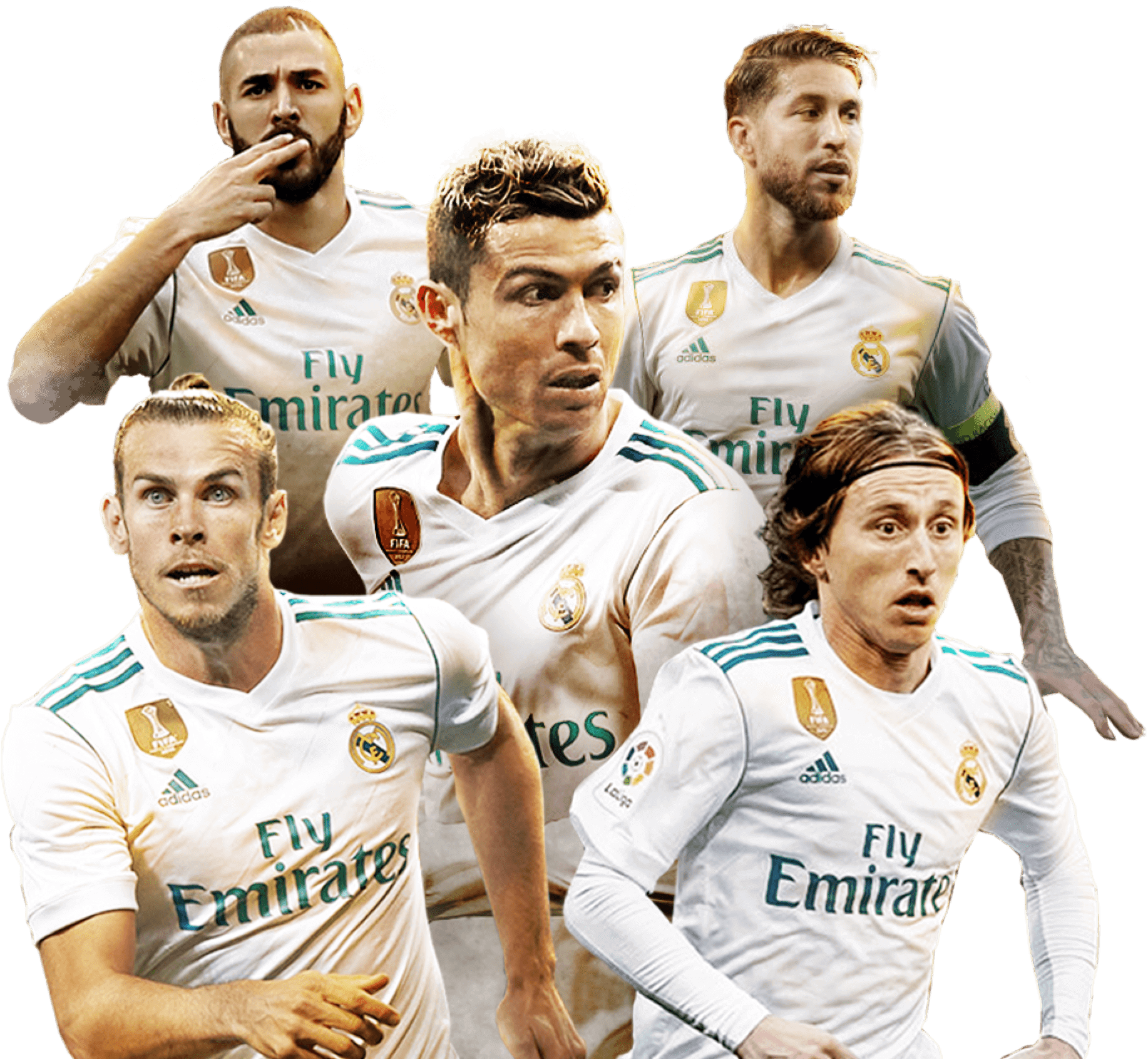 Real Madrid Players Collage PNG