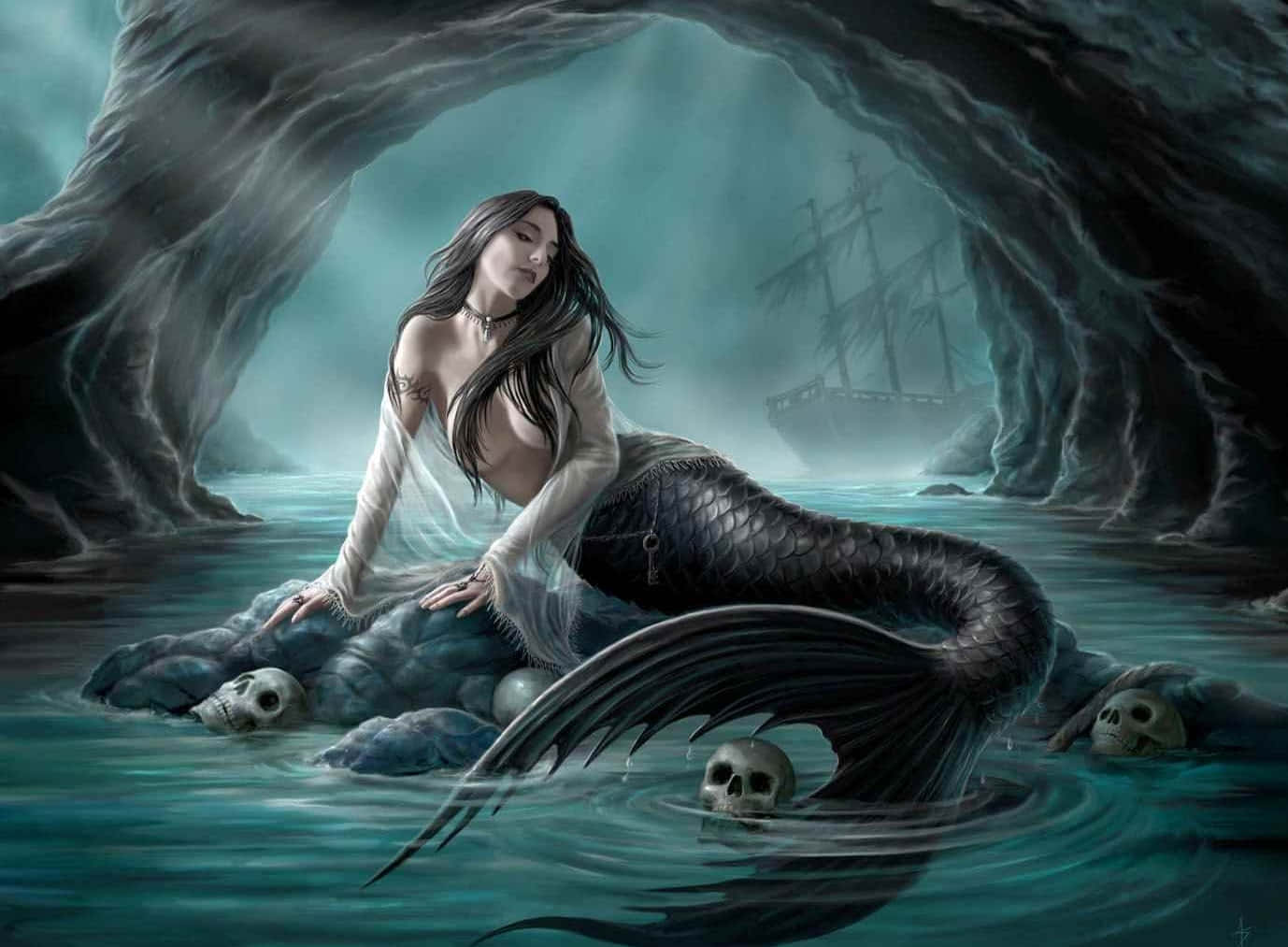 Tödlicheechte Meerjungfrau. Wallpaper