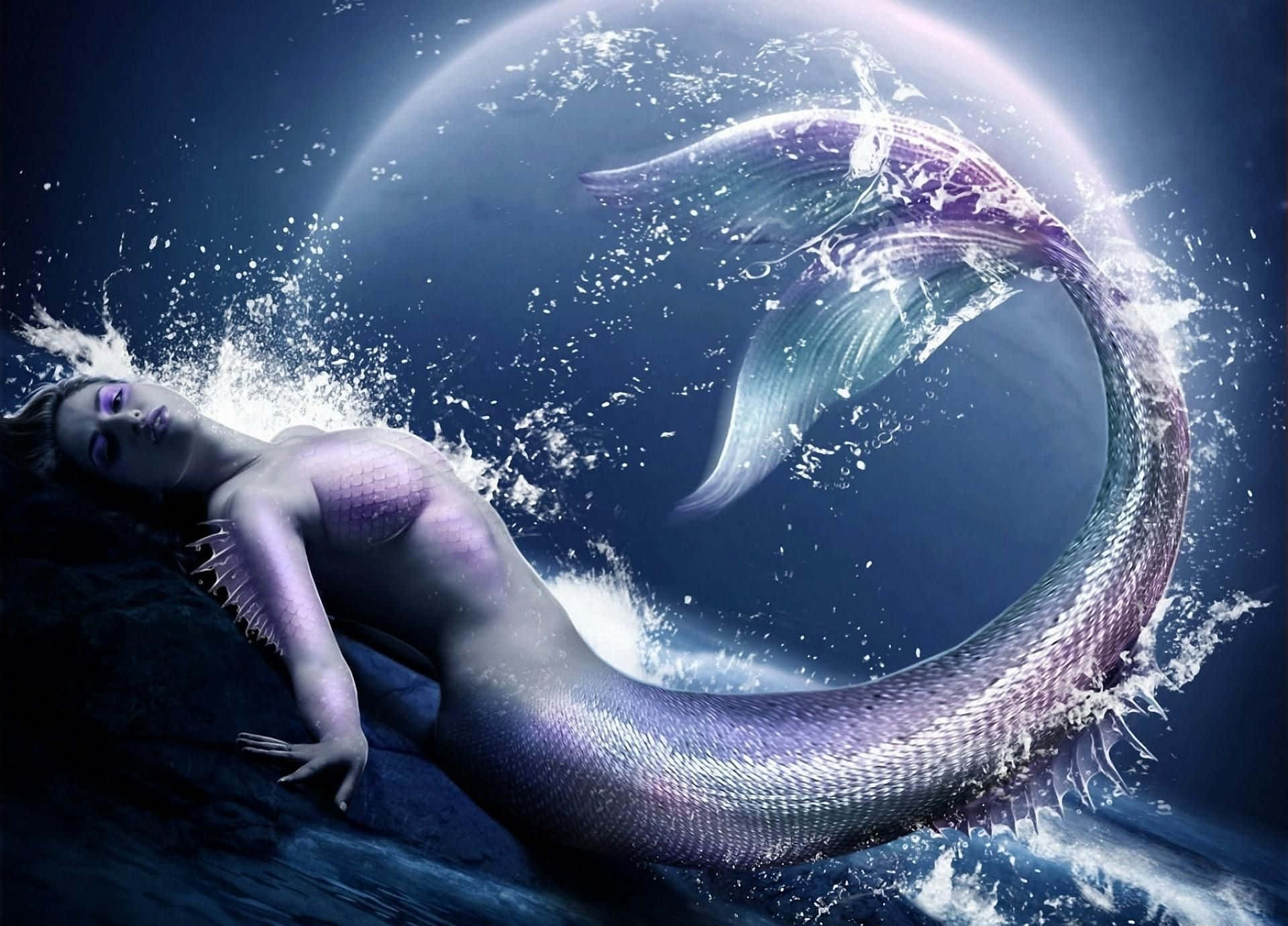 A mysterious and beautiful Real Mermaid captured in a photo Wallpaper