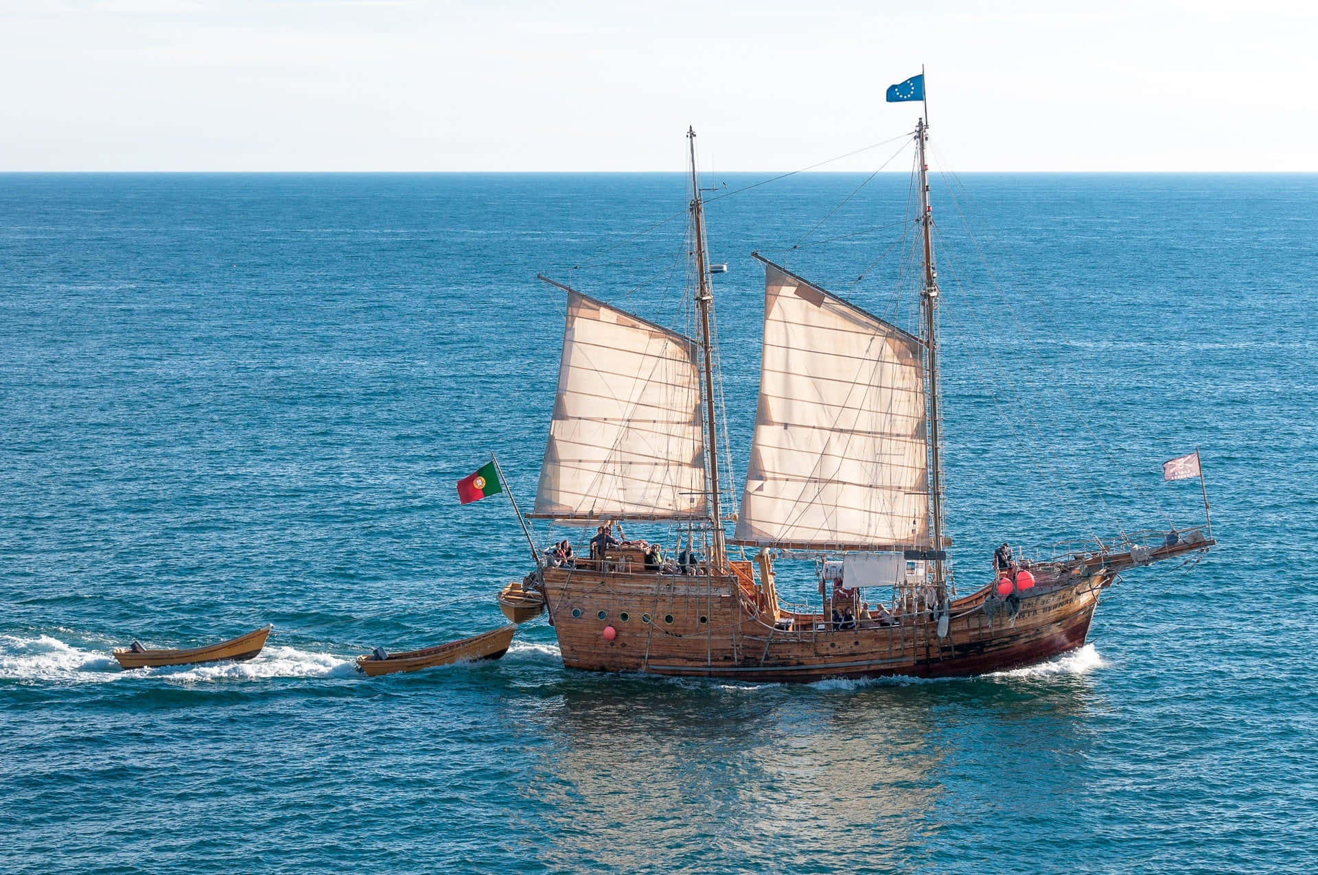 Download Real Pirate Ship In Ocean Picture | Wallpapers.com