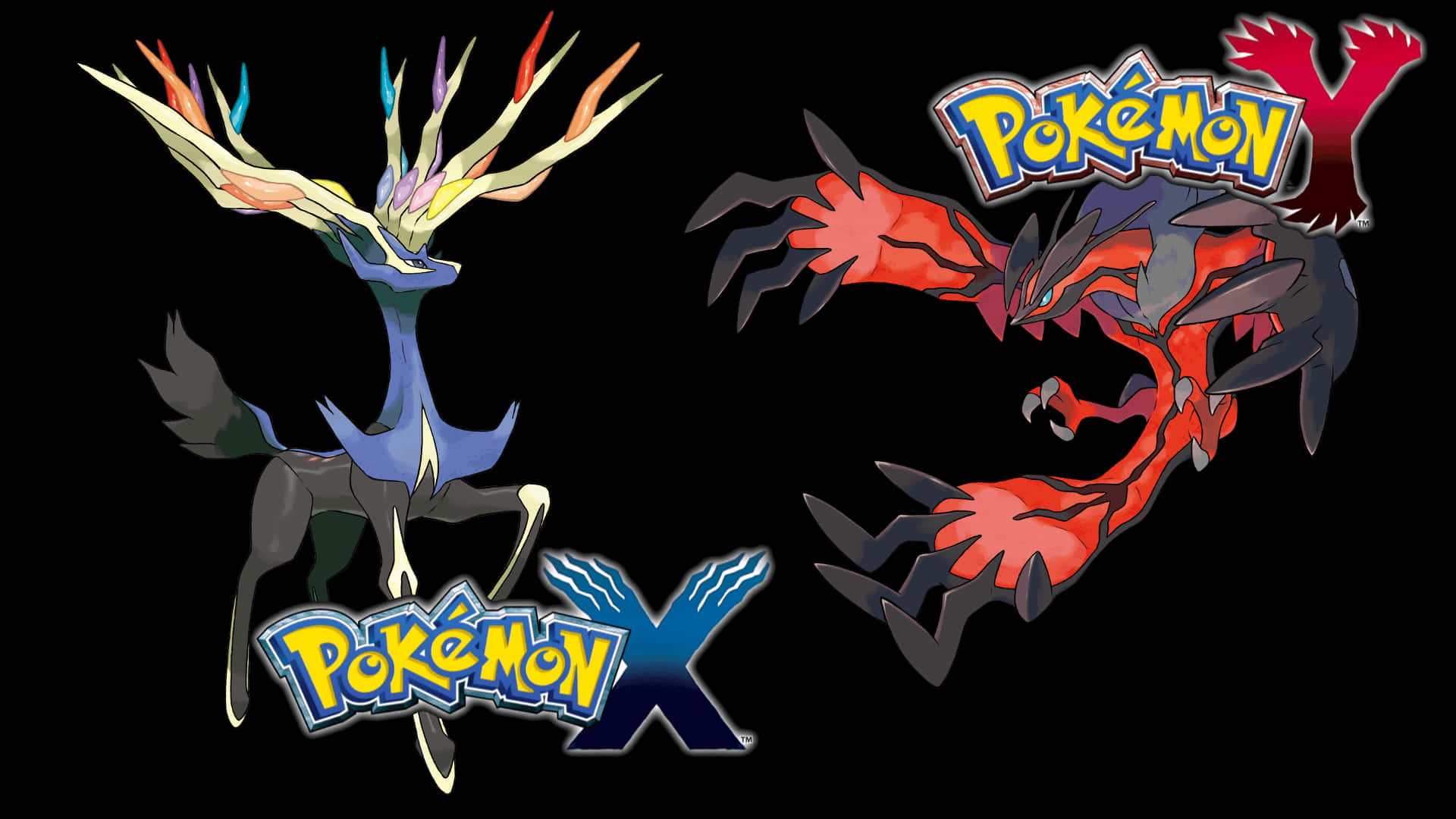 Pokemonx Und Y Logos Wallpaper