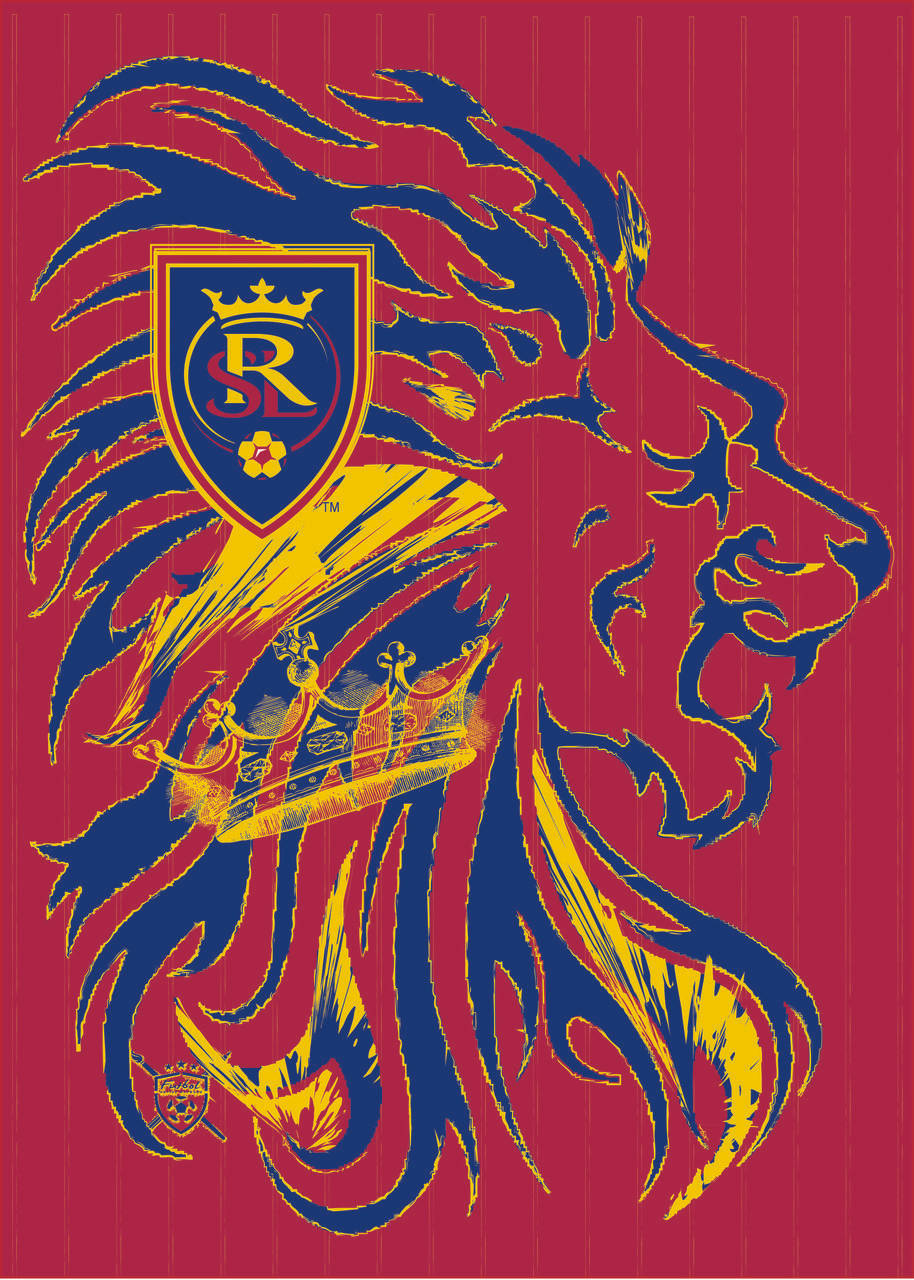 Echtes Salzsee Maroon Lion Logo Wallpaper
