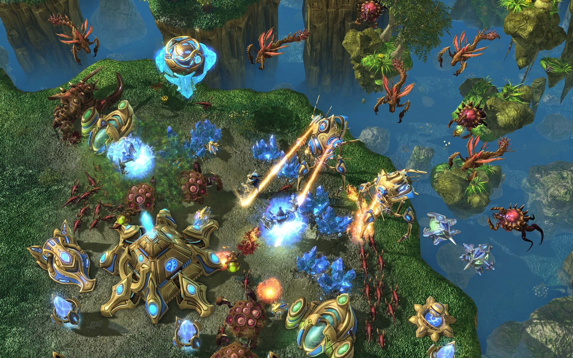 Epic Real-Time Strategy Game Battle in Action Wallpaper