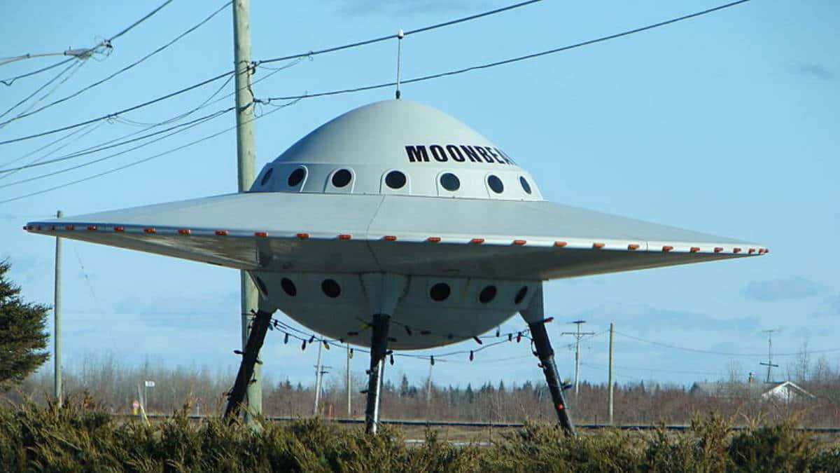Real UFO Spaceship Near Electric Posts Picture