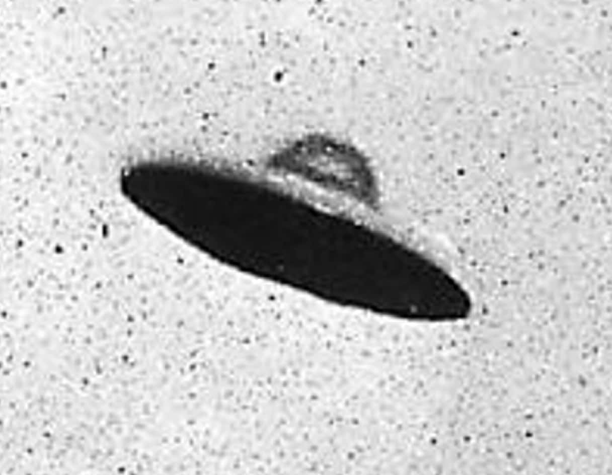 Real UFO Spaceship Black And White Grainy Picture