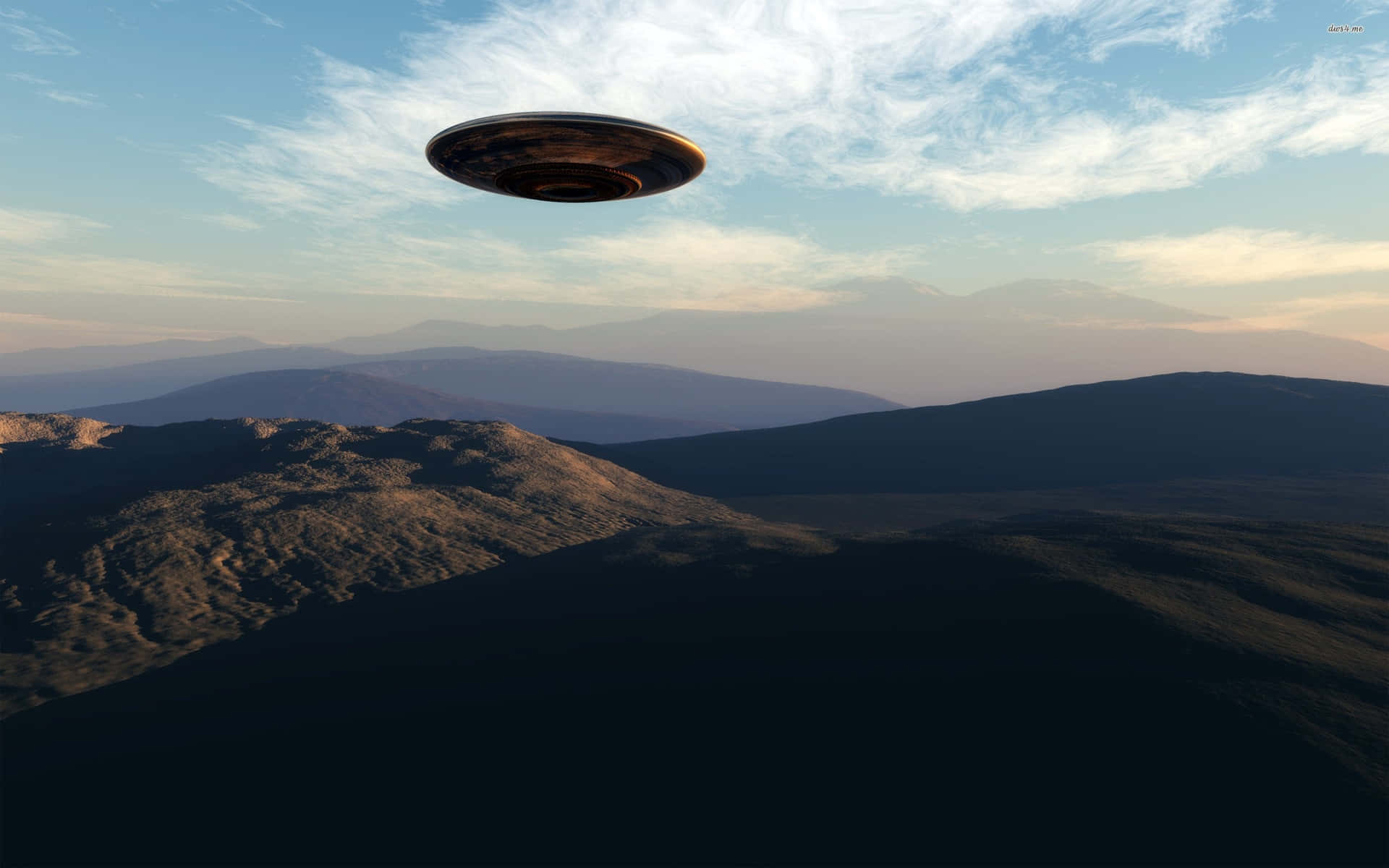 Real UFO Above Mountains In The Sky Picture