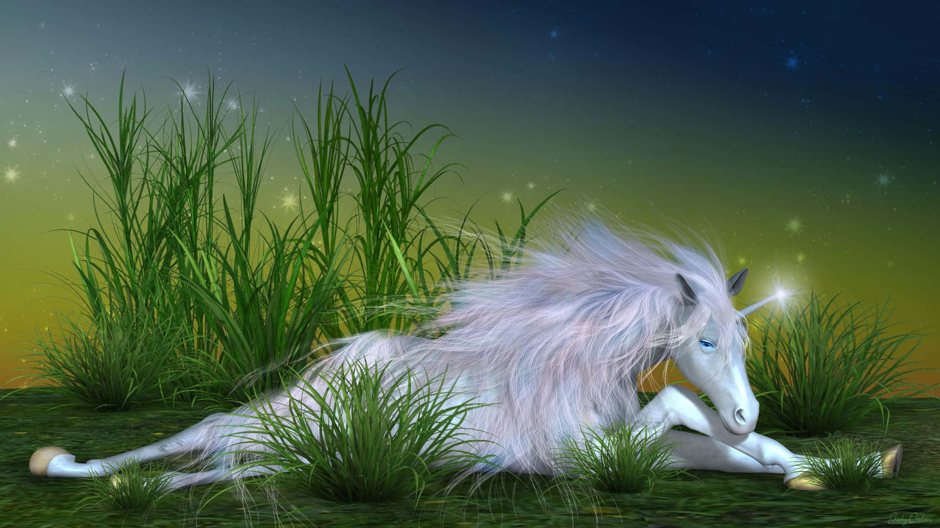 "Awaken your imagination with a real unicorn!" Wallpaper
