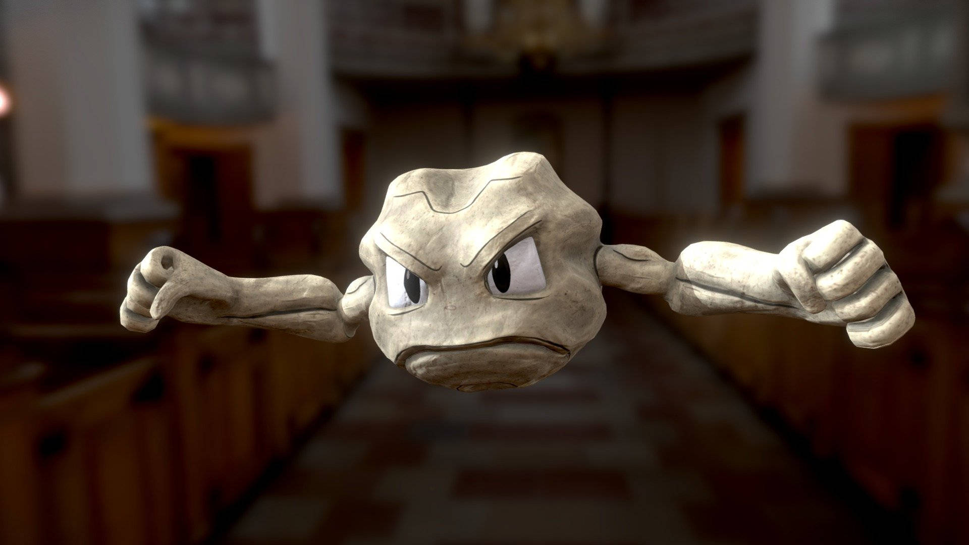 Realistic 3D Geodude From Pokemon Wallpaper