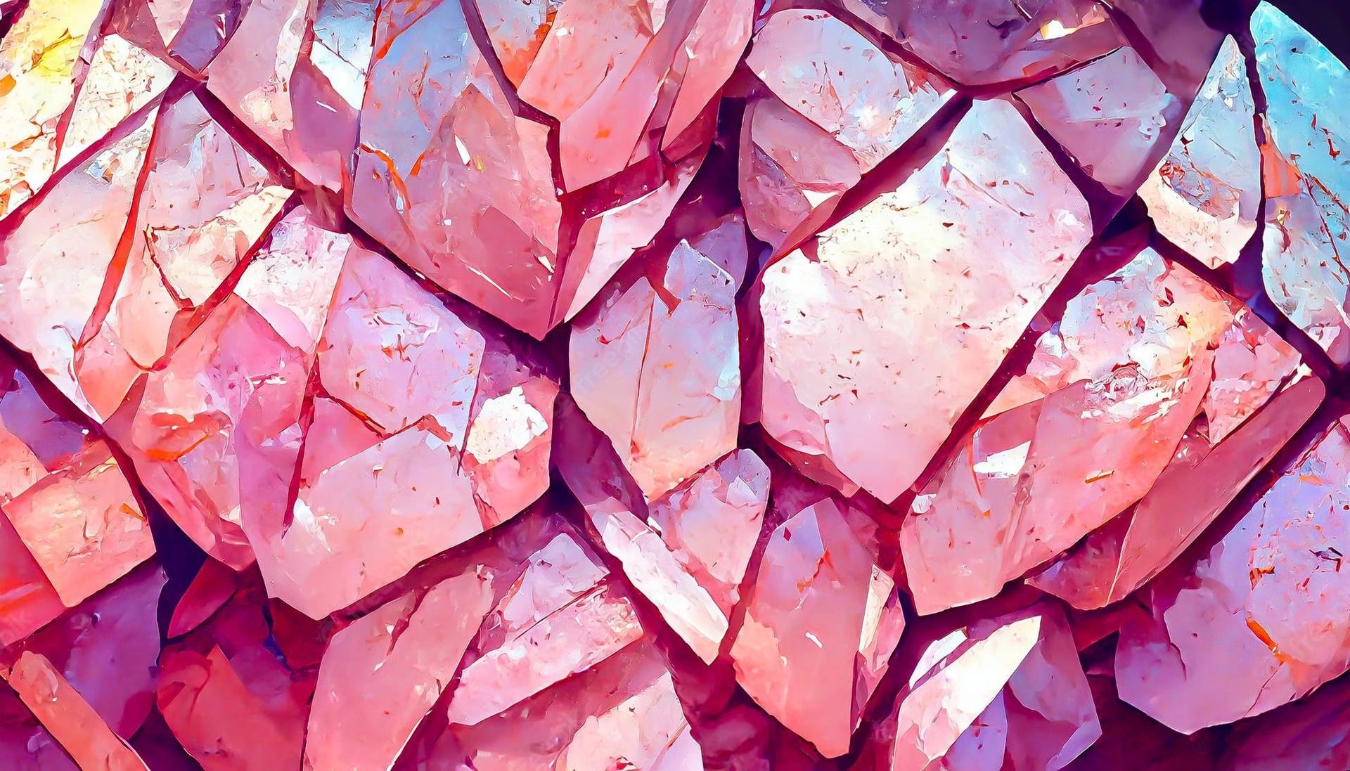 Realistic 3d Pink Precious Gemstones Wallpaper