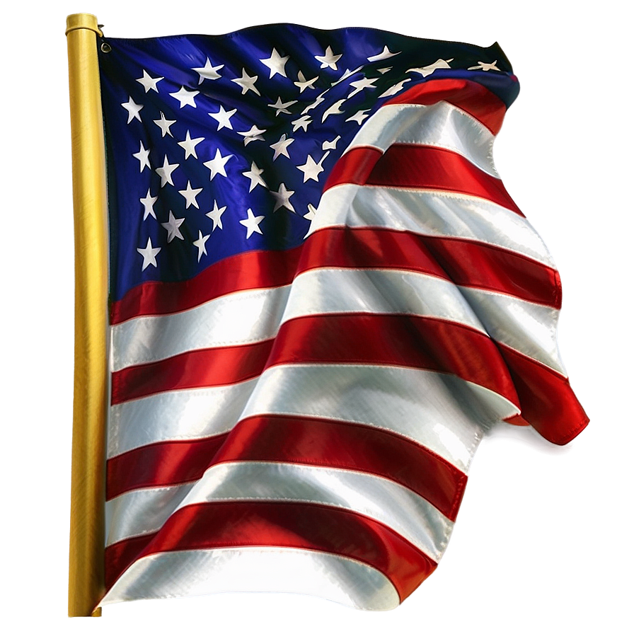 Realistic American Flag Waving Png Rxq29 PNG
