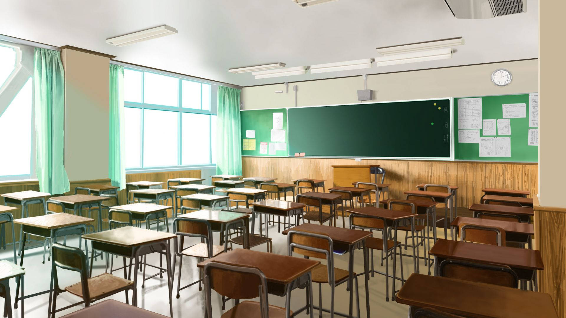 Realistic Anime Classroom Wallpaper