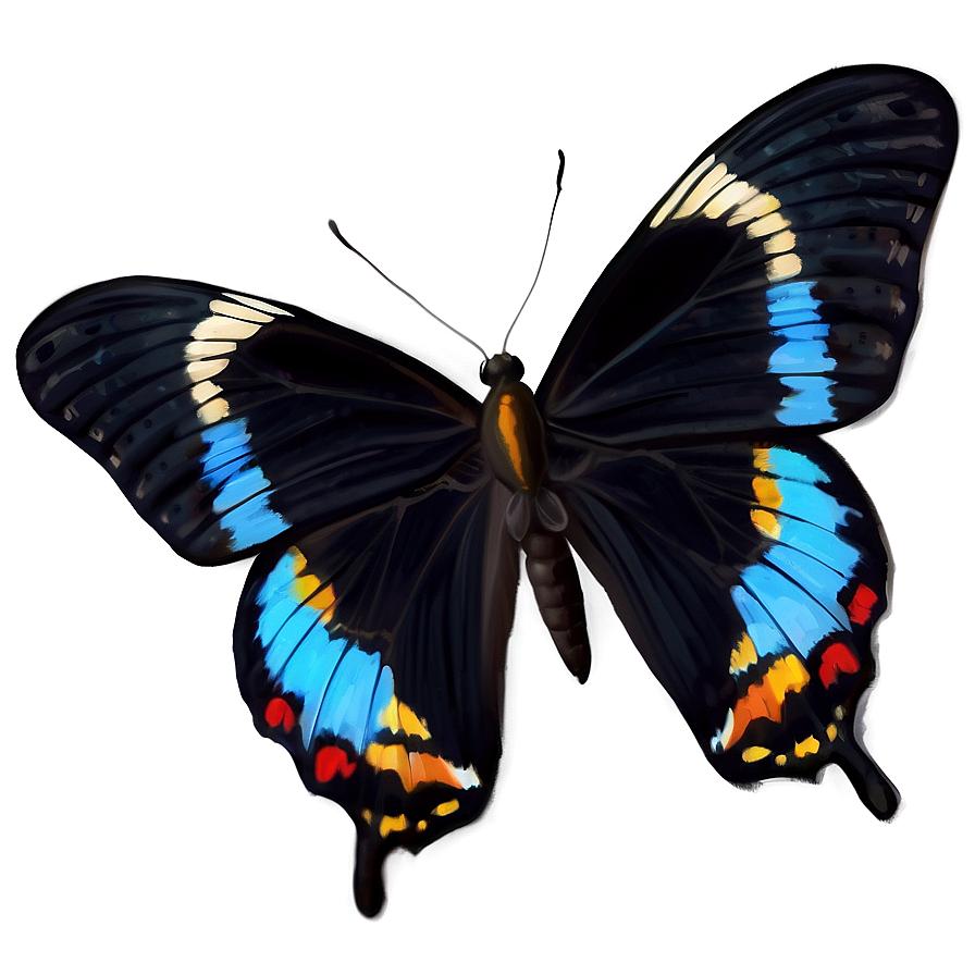 Realistic Black Butterfly Image Png 78 PNG