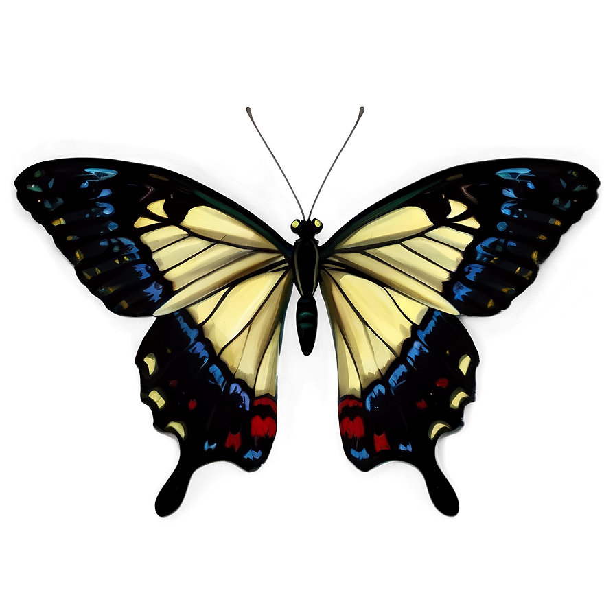 Realistic Black Butterfly Image Png Hpw83 PNG