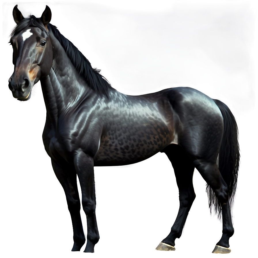 Realistic Black Horse Drawing Png 06262024 PNG