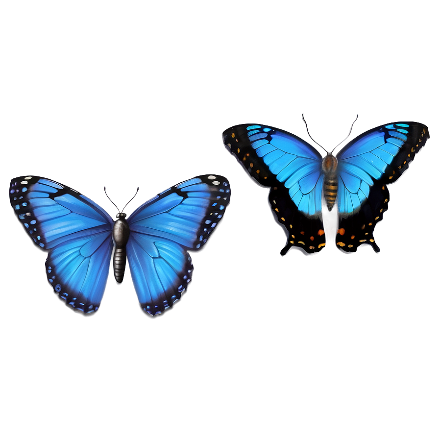 Realistic Blue Butterflies Png Qms PNG