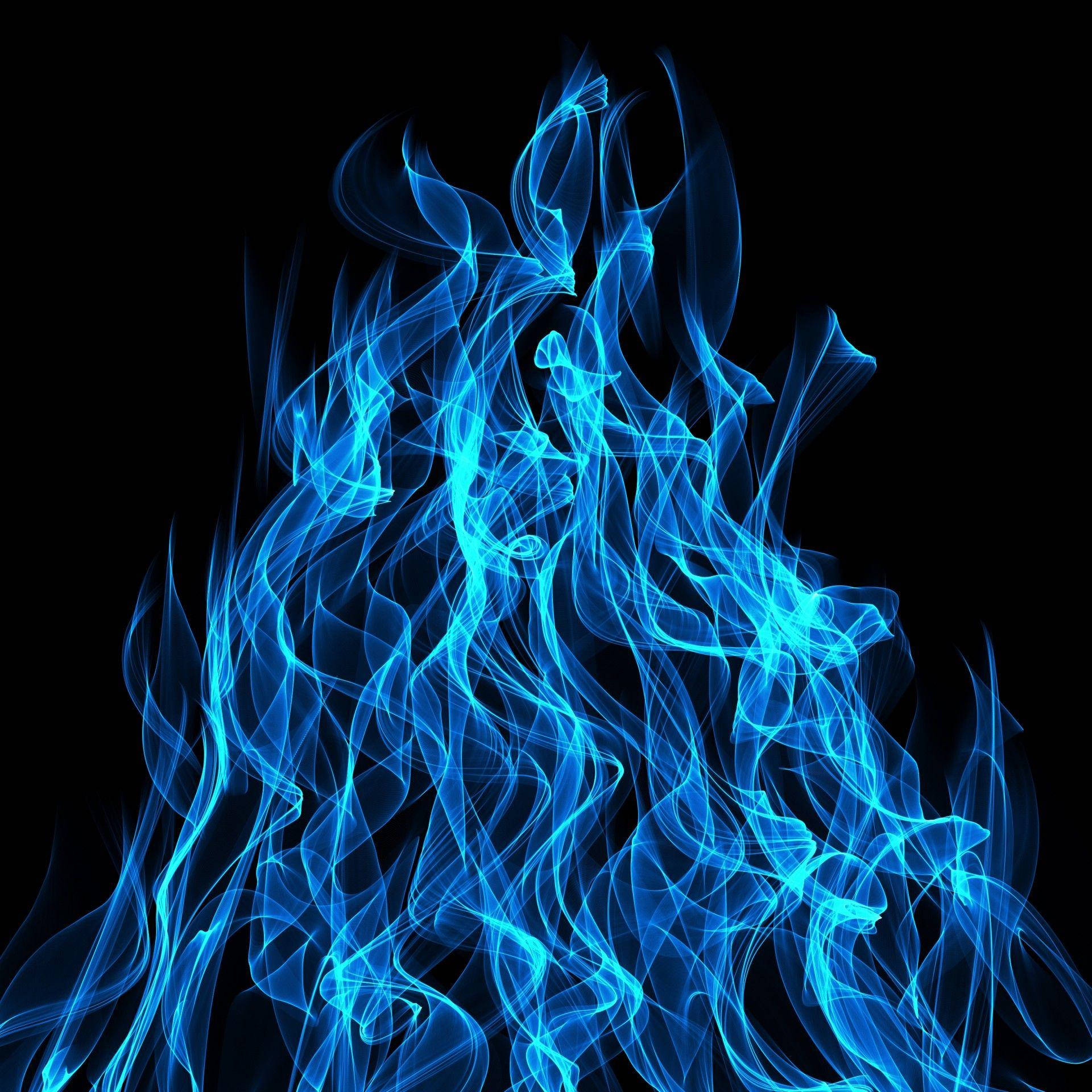 Realistic Blue Flame Wallpaper