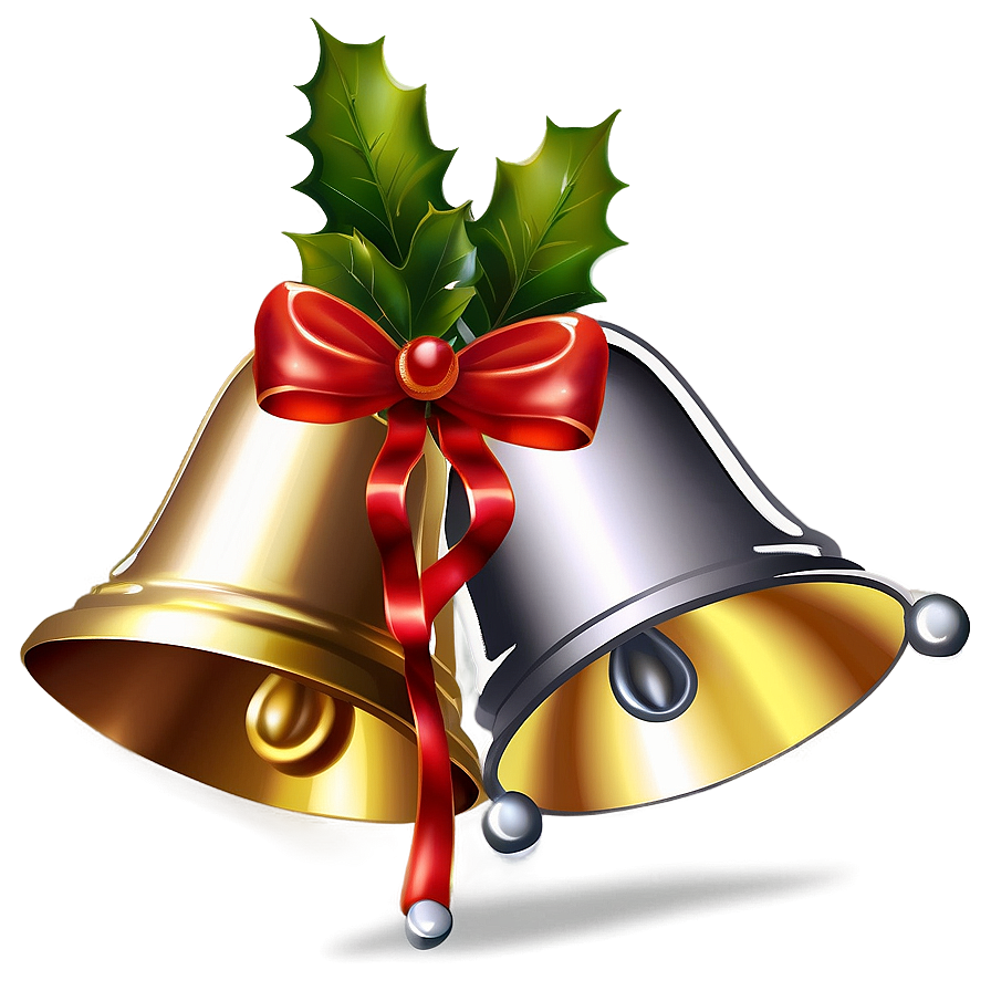 Realistic Christmas Bells Png 06122024 PNG