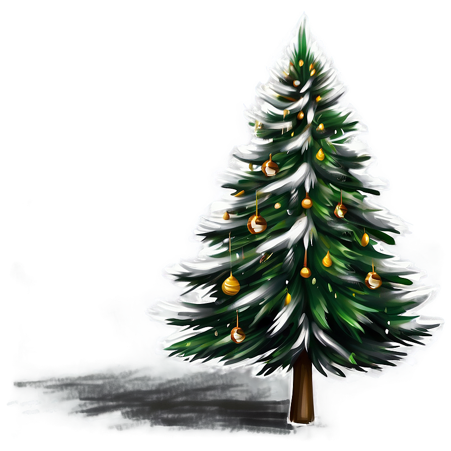 Realistic Christmas Tree Sketch Png Gdj PNG