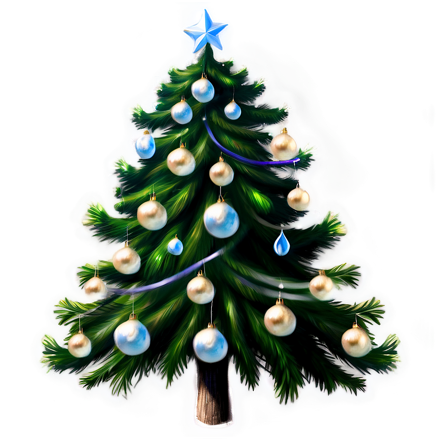 Realistic Christmas Tree Sketch Png Nrw15 PNG