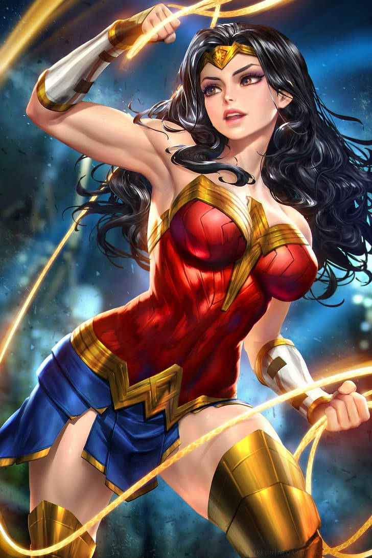 Realistic Dc Superhero Wonder Woman Illustration Background