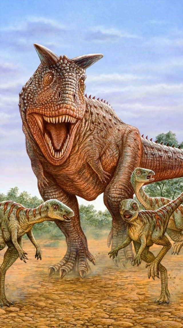 A realistic Tyrannosaurus Rex standing in a lush environment Wallpaper