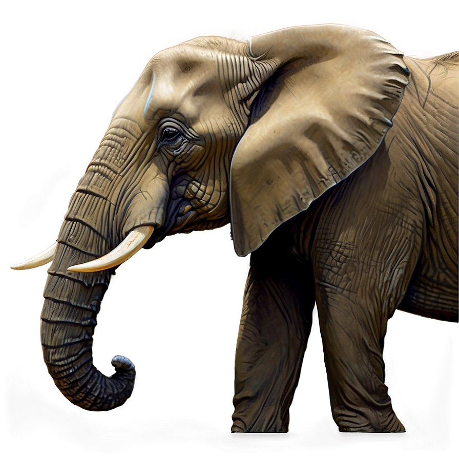 Realistic Elephant Drawing Png 05032024 PNG