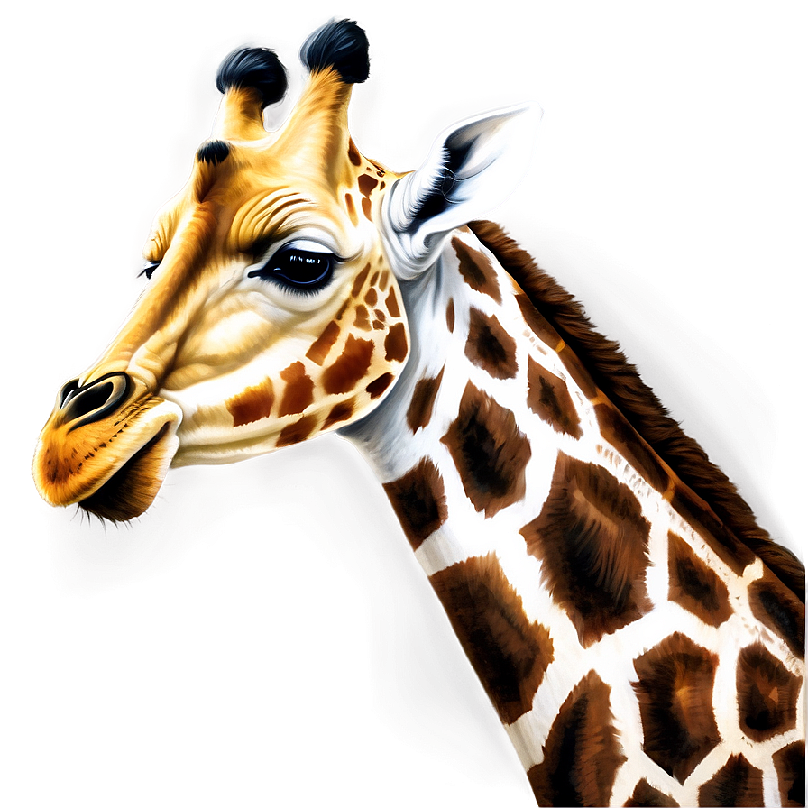 Realistic Giraffe Portrait Png Dof PNG