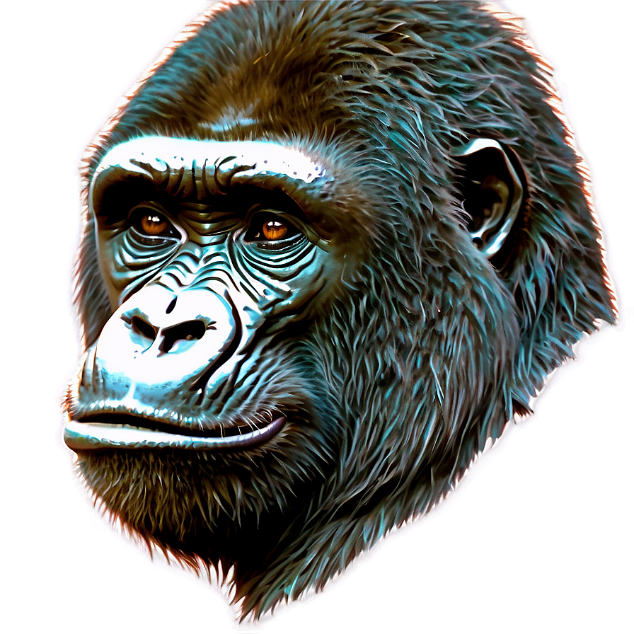 Download Realistic Gorilla Portrait Png 05212024 | Wallpapers.com