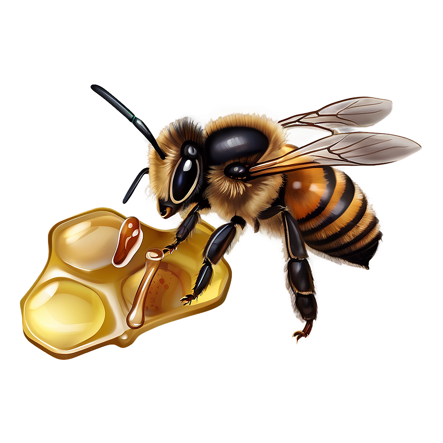 Download Realistic Honey Bee Illustration Png 45 | Wallpapers.com