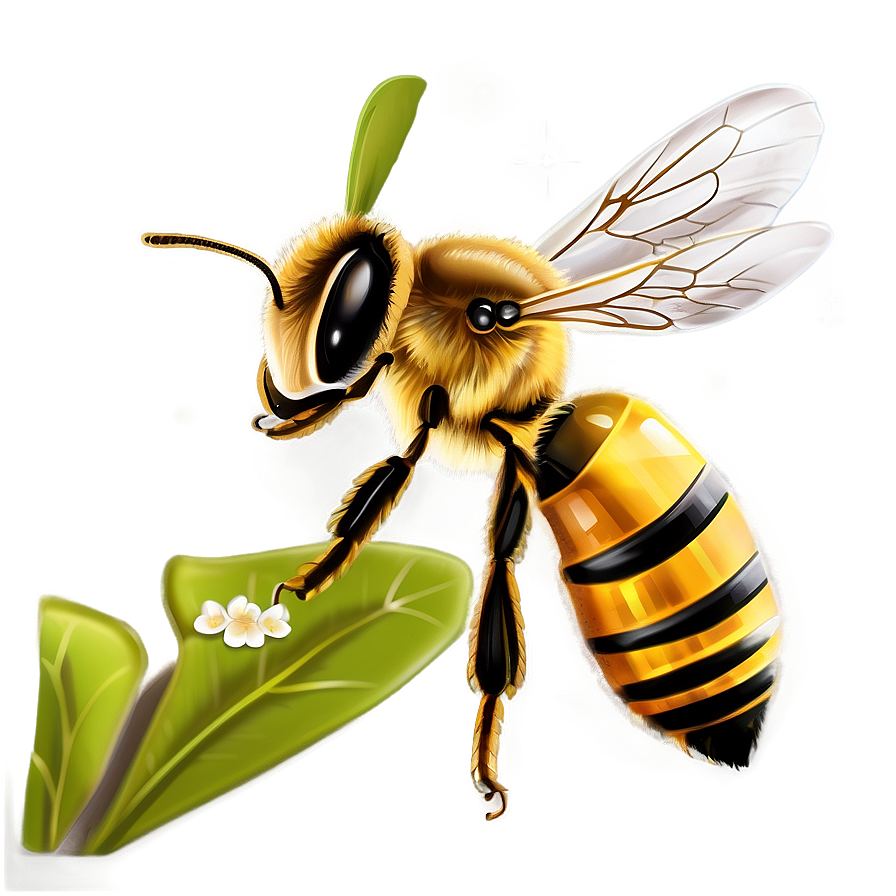 Download Realistic Honey Bee Illustration Png Mmj | Wallpapers.com