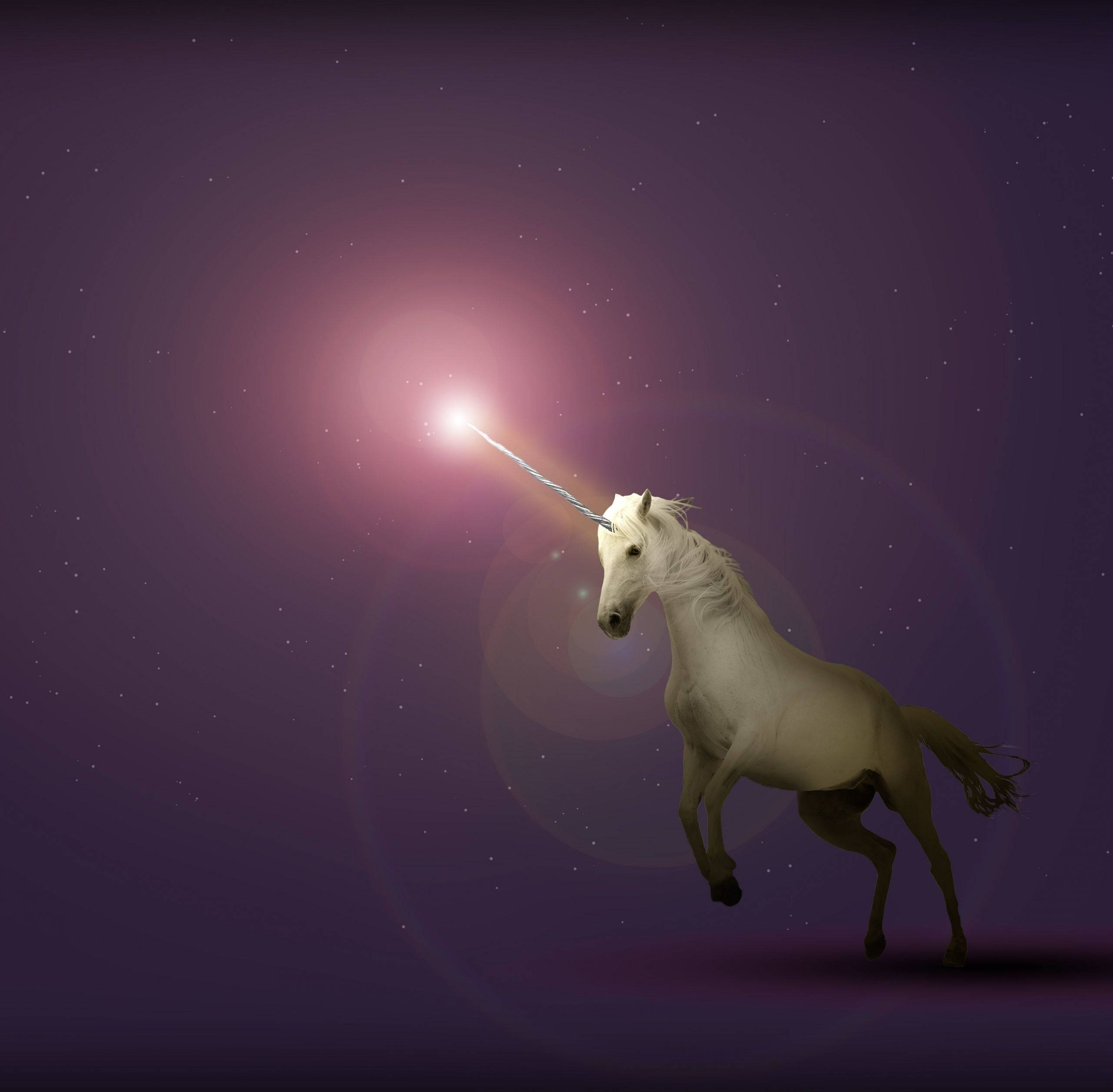 Realistic Illustration White Galaxy Unicorn Background