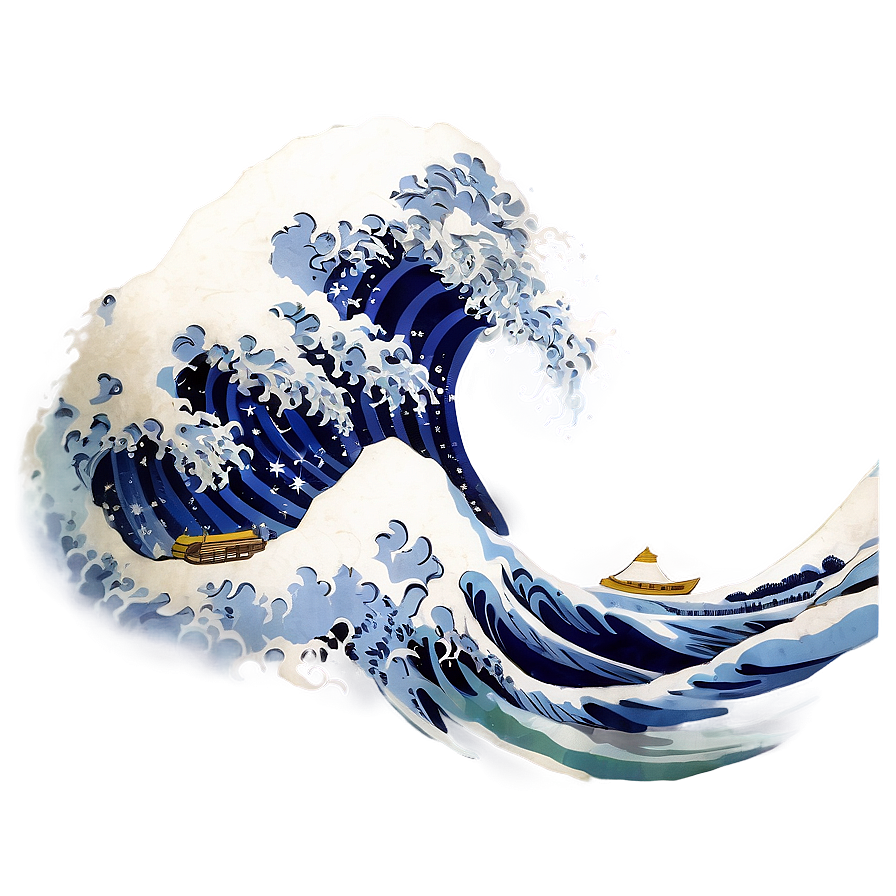 Realistic Japanese Wave Png 06242024 PNG