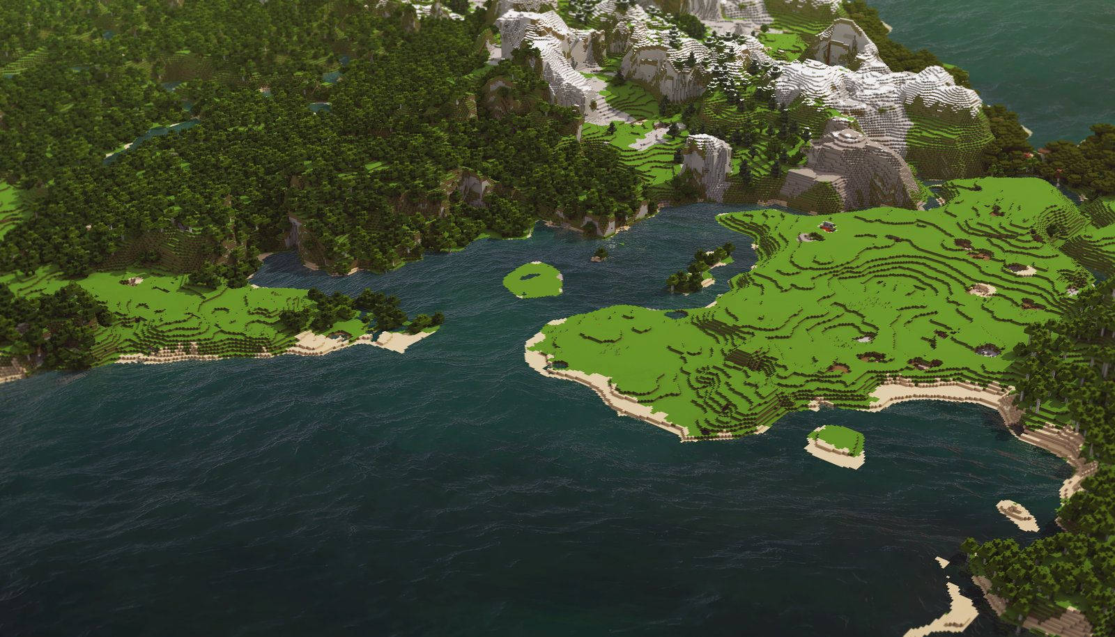 Realistic-looking Ocean In Minecraft Landscape Background