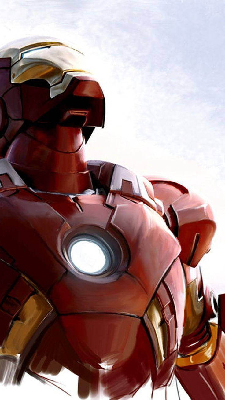 Realistic Painting Of Iron Man Android Wallpaper