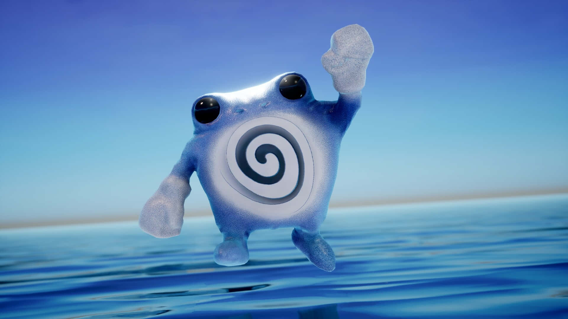 Stunning Realistic Art of Poliwhirl Pokemon in Action Wallpaper