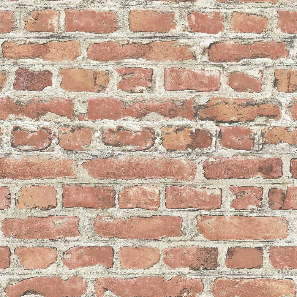 Detailed Texture of a Red Brick Wall Wallpaper