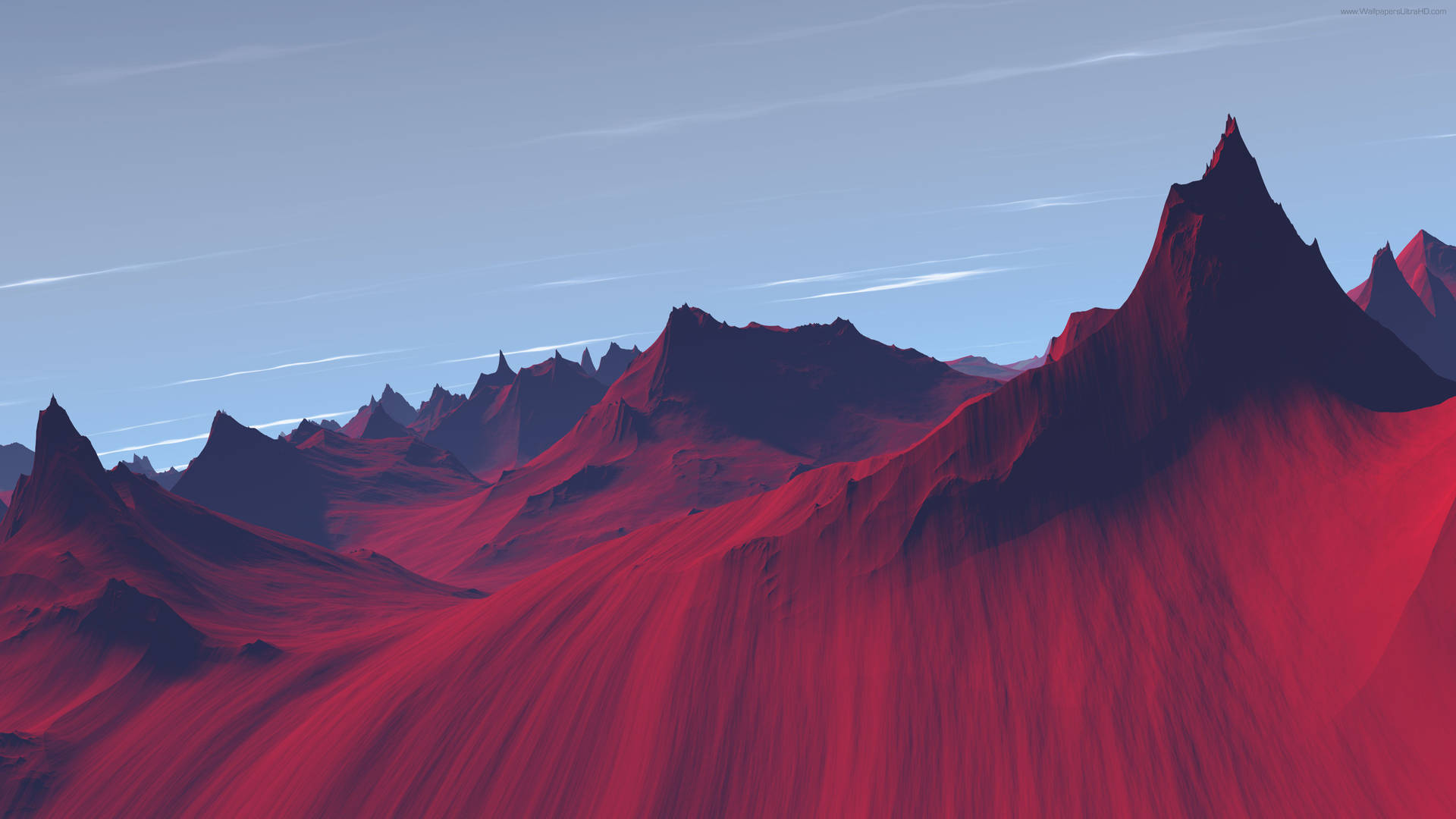 Realistic Red Mountain Wallpaper