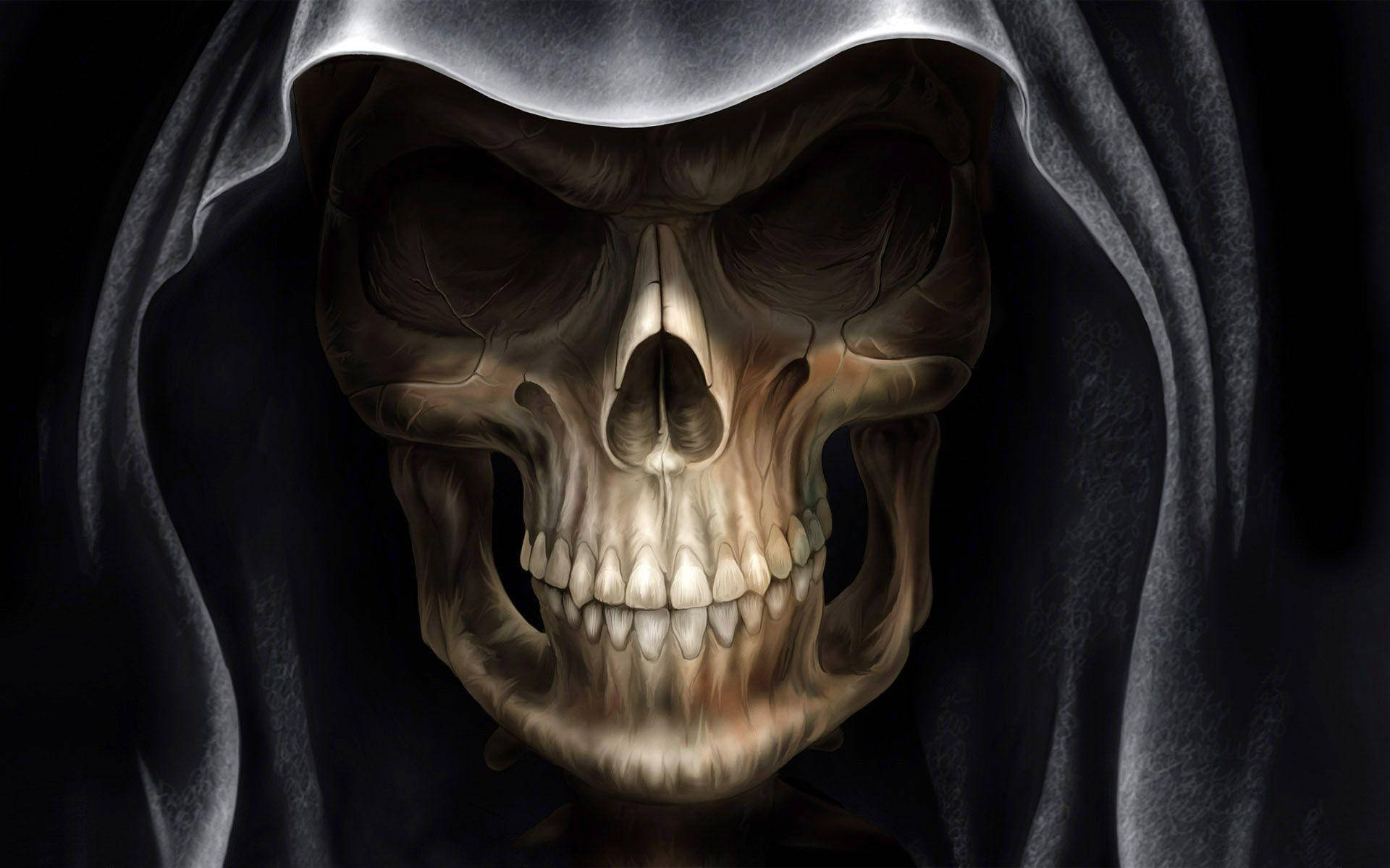 Realistic Skeleton Black Devil Hd Background