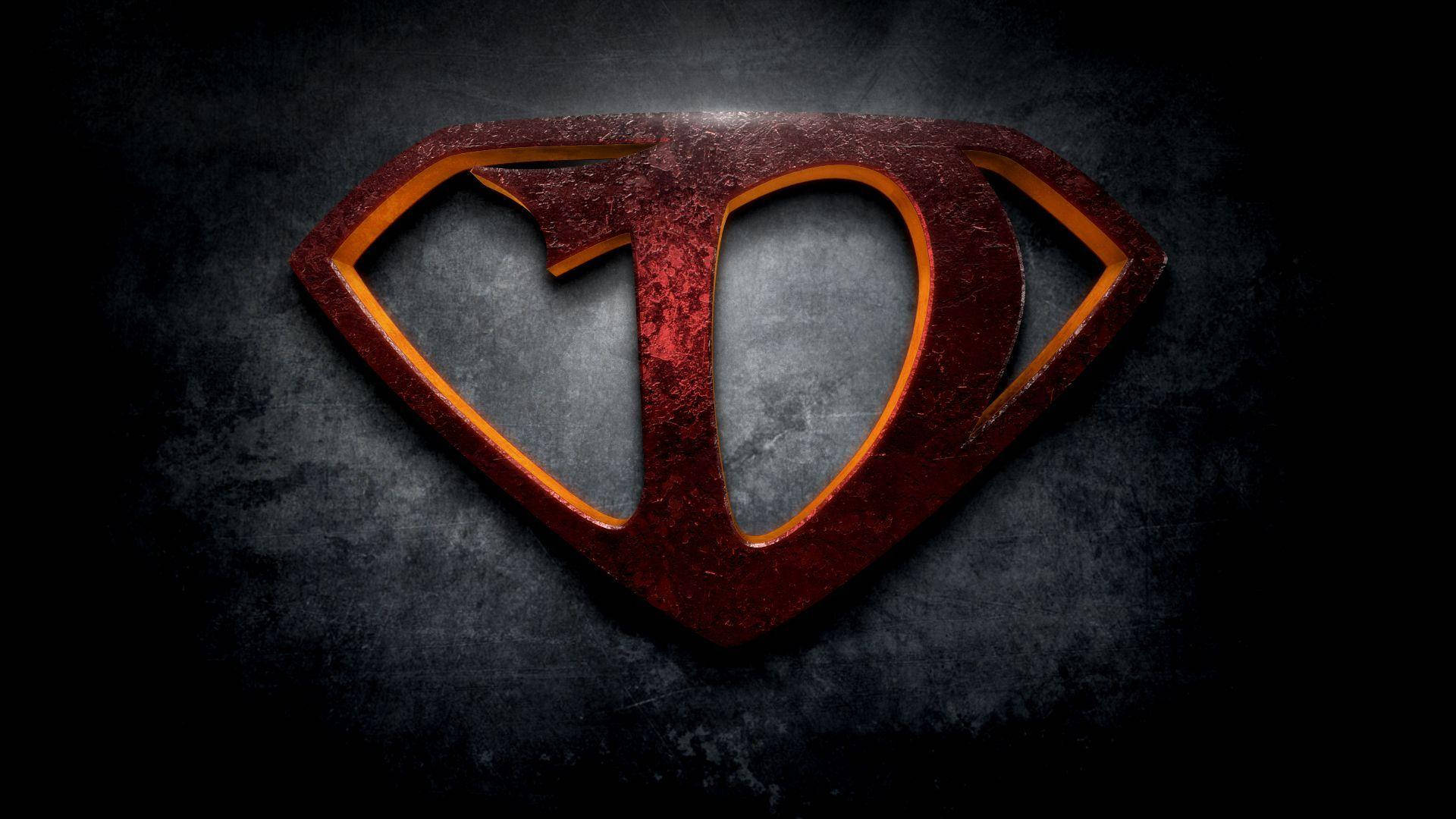 Realistic Superman Logo With Letter D Background
